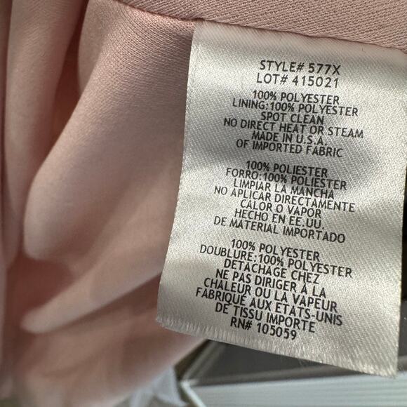 Xscape Beaded Lattice Mermaid Dress with Crisscross Back Pale Pink Prom Womens 4 - Picture 16 of 16